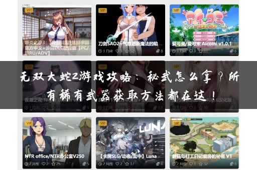 无双大蛇2游戏攻略：秘武怎么拿？所有稀有武器获取方法都在这！