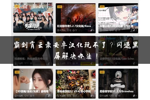 霸剑霄云录安卓汉化玩不了?闪退黑屏解决办法! 霸剑霄云录安卓汉化玩不了?闪退黑屏解决办法!