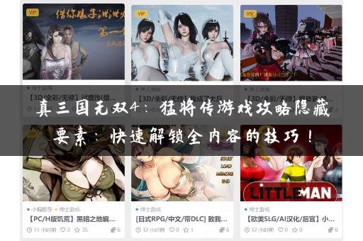真三国无双4：猛将传游戏攻略隐藏要素：快速解锁全内容的技巧！