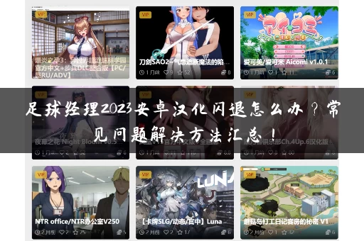 足球经理2023安卓汉化闪退怎么办？常见问题解决方法汇总！