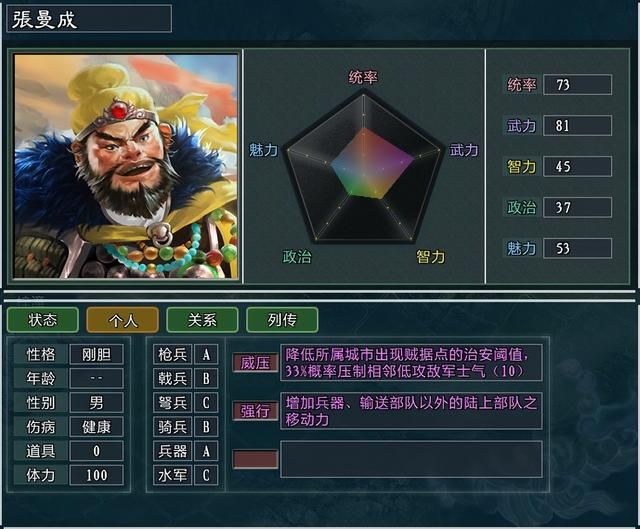 《三国志11大浪淘沙》新武将讲解10：张曼成张奋的能力属性及妙用