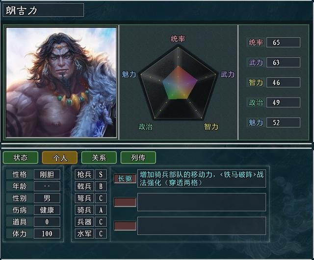 《三国志11大浪淘沙》新武将讲解6：阿罗槃郎吉力冯芳赵融的能力属性及妙用