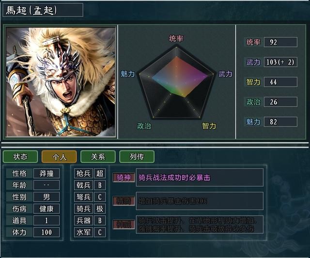 《三国志11大浪淘沙》新武将讲解14：马芙蓉赵襄的能力属性及妙用