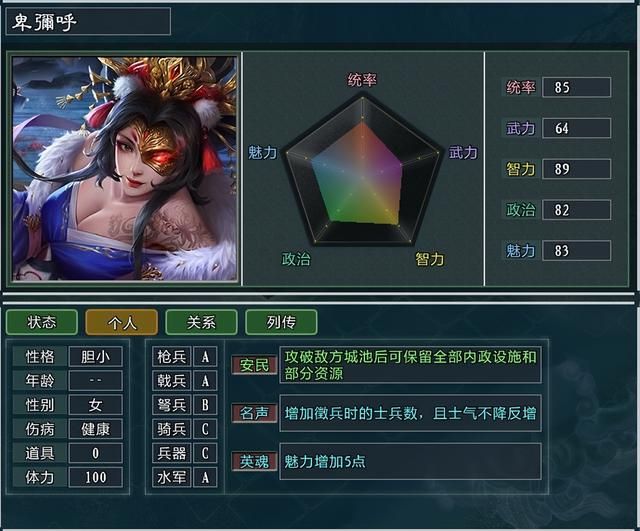 《三国志11大浪淘沙》新武将讲解17：卑弥呼董吉羽的能力属性及妙用