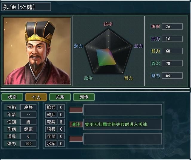 三国志11大浪淘沙孔伷势力怎么玩（孔伷势力难度强度全测评）