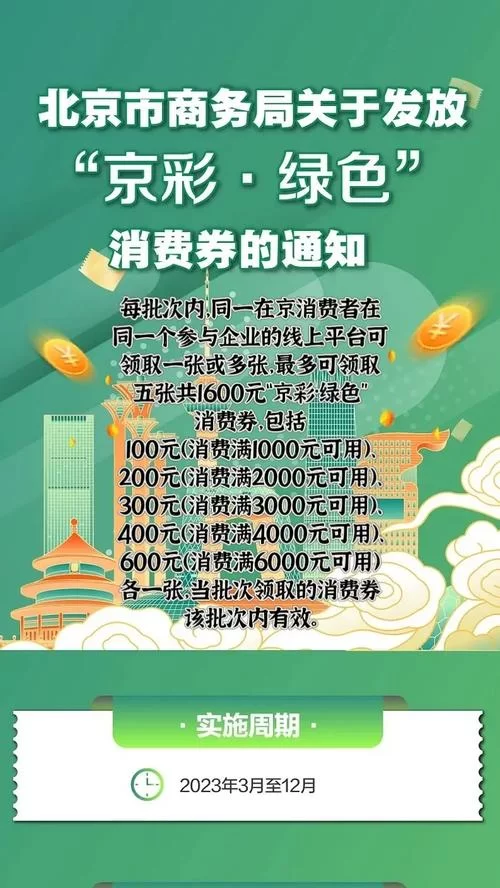 北京消费券最新消息：领取时间、使用范围全知道！