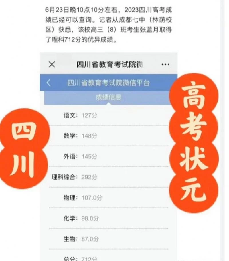 四川高考成绩公布时间确定了吗？预计6月23日可查分！