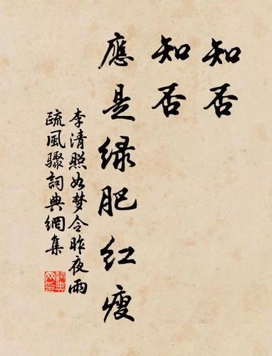 李清照词中“绿肥红瘦”指的是什么花？与知否有何关联？
