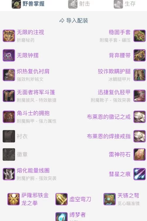 魔兽猎人装备指南：WLK怀旧服猎人毕业装备推荐