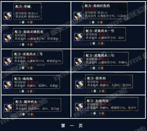 MOP炼金专业技能详解：材料获取与配方解读