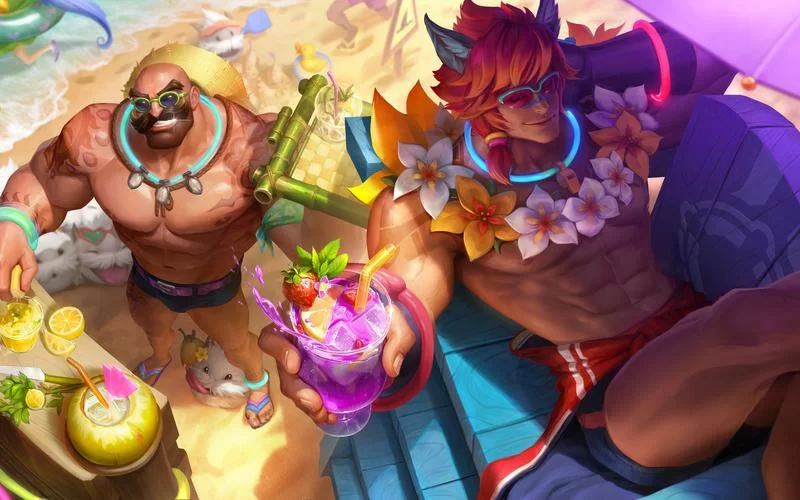 LOL泳池派对皮肤特效展示：超清视频大放送