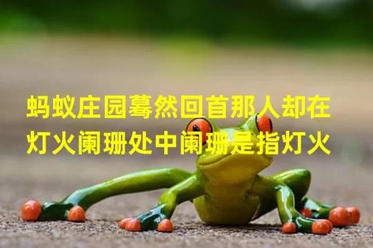 暮然回首蚂蚁庄园：灯火阑珊处啥意思？