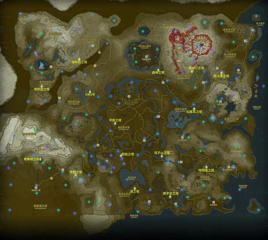 荒野之息全神庙地图高清版，120个神庙位置详解！