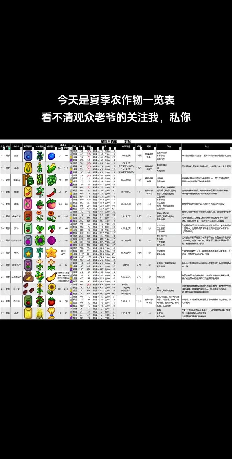 星露谷物语夏天种什么划算？这样种效益翻倍！