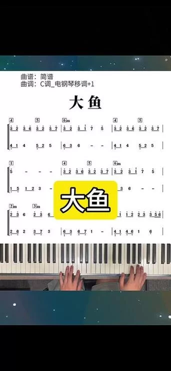 求大鱼钢琴简谱完整版，高还原度原版伴奏教学！