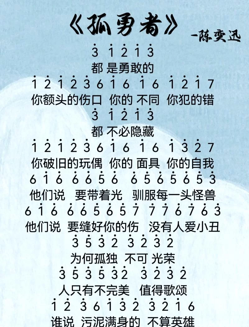 想学孤勇者钢琴曲谱简谱？这份教程包你一看就会！