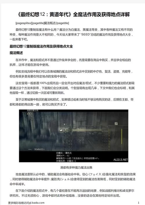 最终幻想12攻略：快速通关技巧与隐藏要素揭秘！
