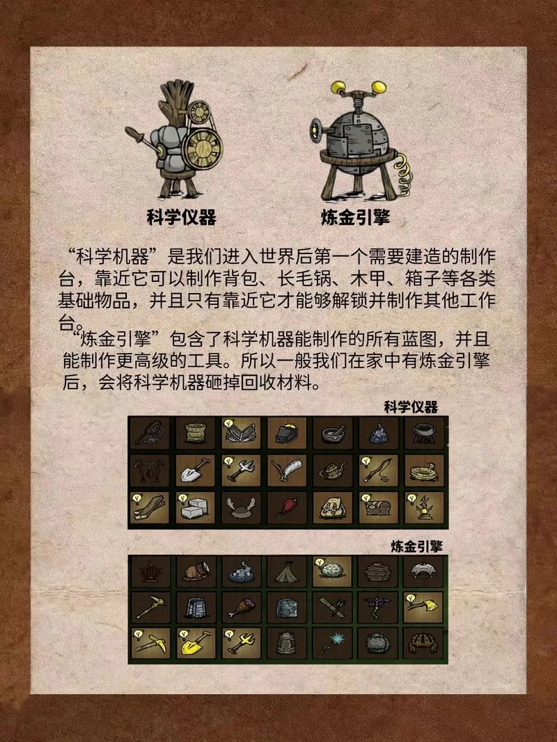 饥荒一本到五本是什么？萌新必看科技发展路线！