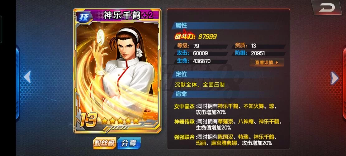 神乐千鹤是谁？拳皇热门女角色技能大揭秘！