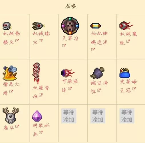 泰拉瑞亚boss召唤物合成表:快速查找所有BOSS召唤方法 泰拉瑞亚boss召唤物合成表:快速查找所有BOSS召唤方法