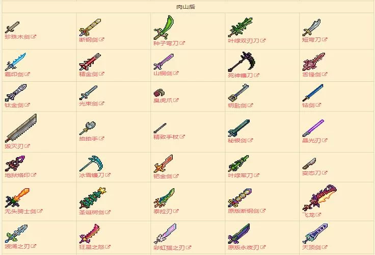 泰拉瑞亚武器大全图鉴:最全武器图鉴及获取攻略 泰拉瑞亚武器大全图鉴:最全武器图鉴及获取攻略
