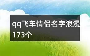 浪漫qq飞车情侣名字：表达爱意超有创意