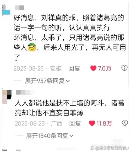 爆笑刘禅台词合集：体验不一样的阿斗人生