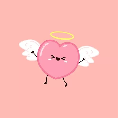 爱心翅膀符号一左一右图案，超萌符号轻松复制使用