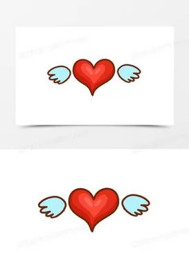 爱心翅膀符号一左一右图案，超萌符号轻松复制使用