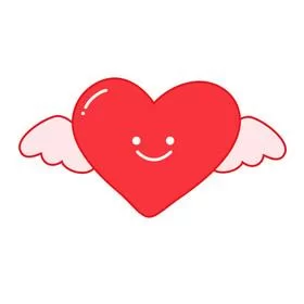 爱心翅膀符号一左一右图案，超萌符号轻松复制使用