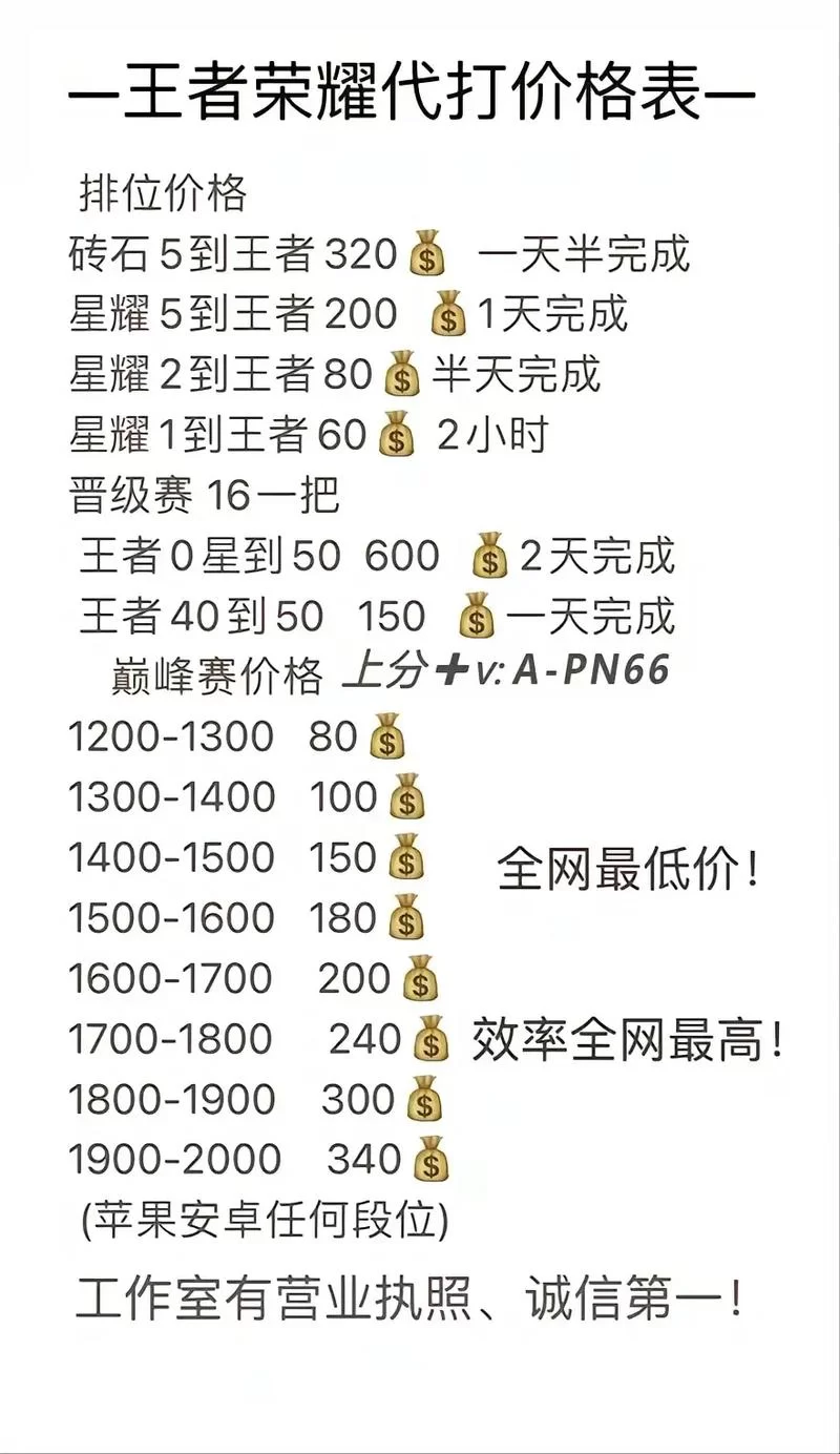 王者代打平台对比：价格、速度、安全哪个更重要