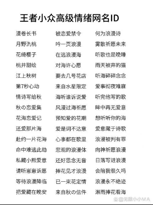 王者女玩家必备高冷名字，好听又与众不同的名字推荐