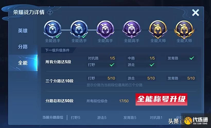 王者荣耀全能选手称号获取条件详解，轻松变身全能大神