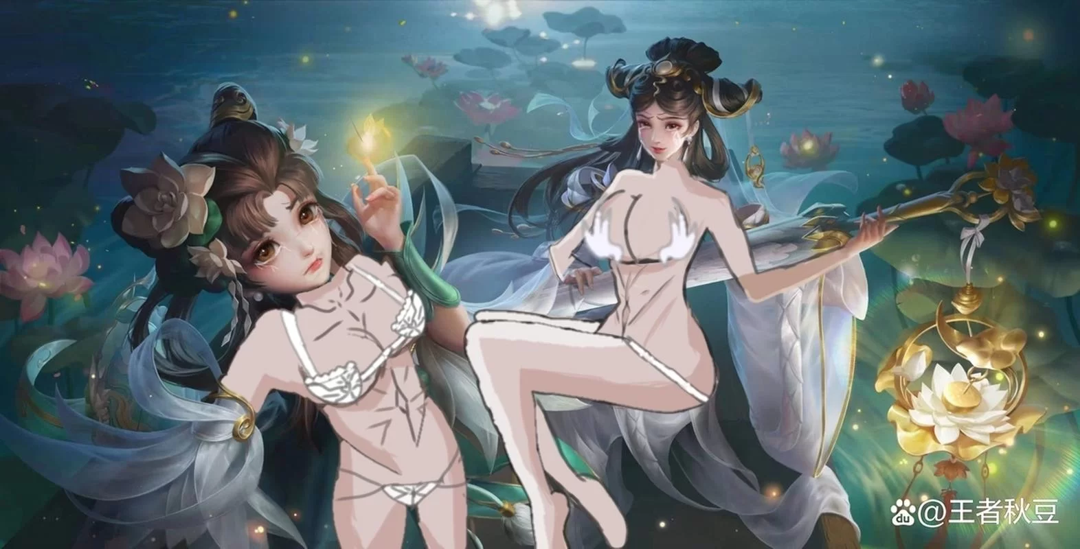 王者荣耀大乔白蛇去掉所有服装：大胆还原！