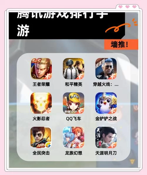 看看腾讯手机游戏排行榜，你都玩过哪些？
