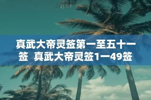 真武灵签详解：抽签解签全攻略，助你人生顺利