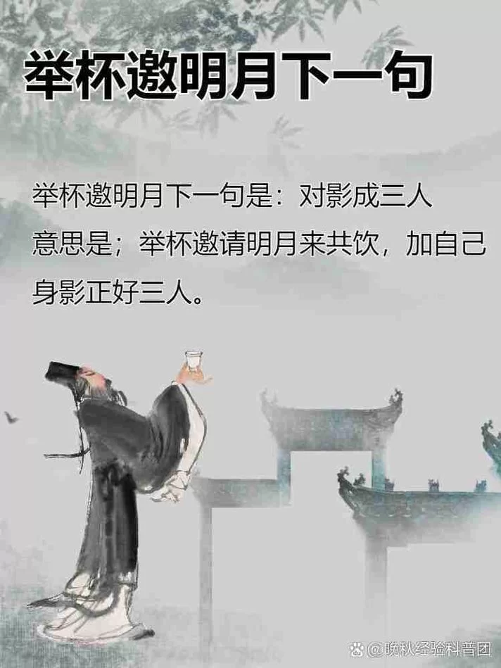 诗句“对影成三人”前一句是什么？赏析李白月下独酌