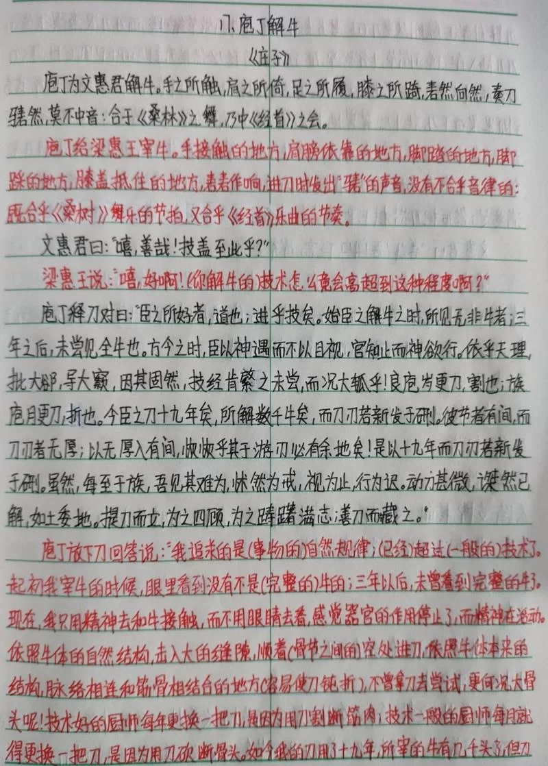 读懂庖丁解牛，文惠君的收获：技巧、境界与人生哲理。