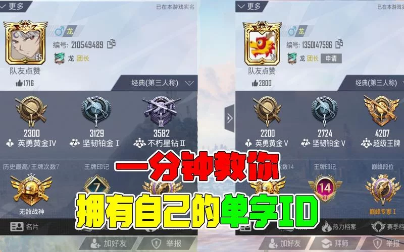 超全和平精英单字ID大全：简单好记的ID分享