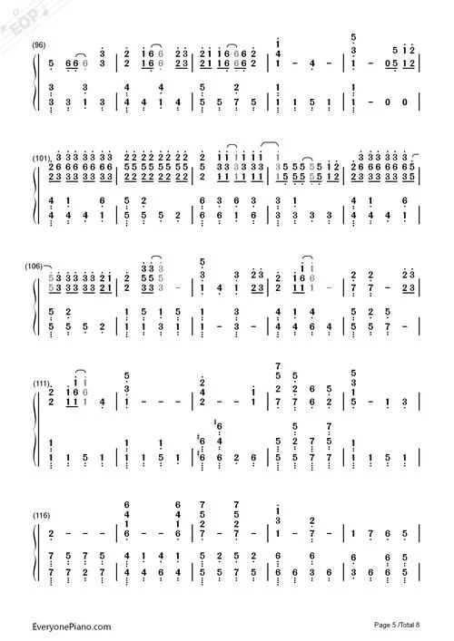 超简单!未闻花名钢琴简谱,附高清图片下载 超简单!未闻花名钢琴简谱,附高清图片下载
