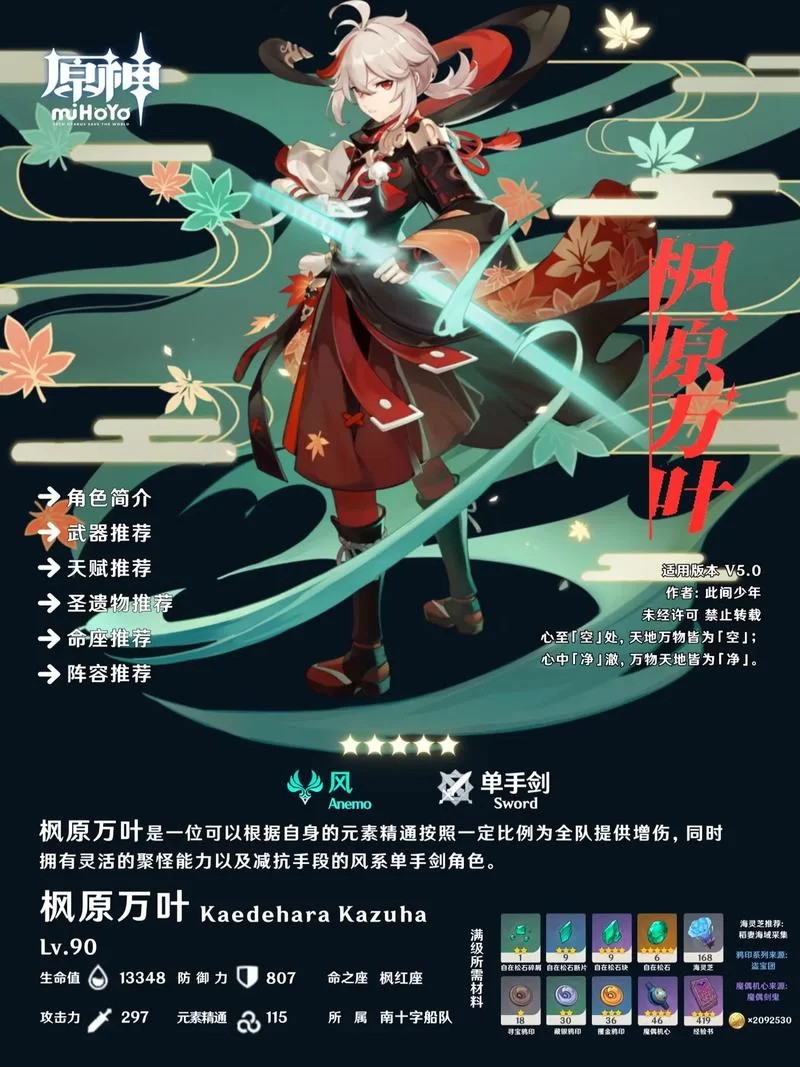 轻松搞定万叶突破：所有素材收集攻略