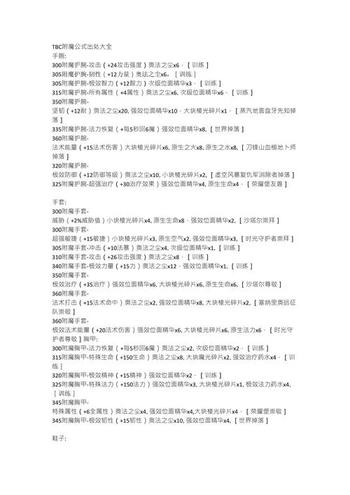 附魔图纸掉落大全：提升装备属性的秘密武器详解