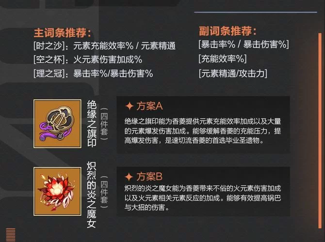 香菱圣遗物如何选择？2+2混搭还是4件套更强？