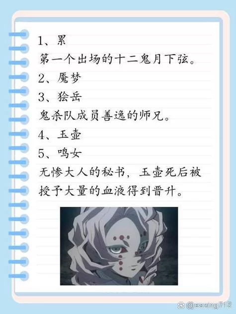 鬼灭之刃人物图片集锦：十二鬼月及主要角色